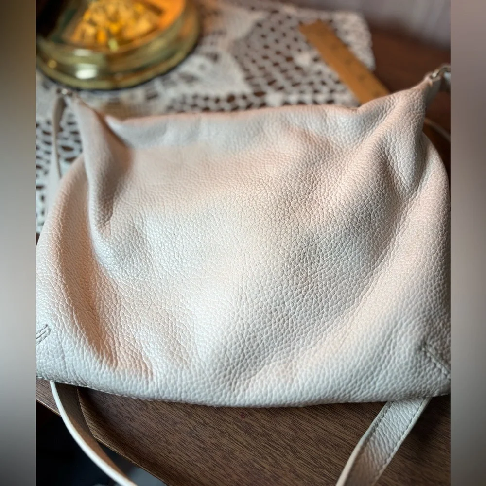 kate spade Cream Pebbled Leather Shoulder Crossbody Bag with Front Pocket
